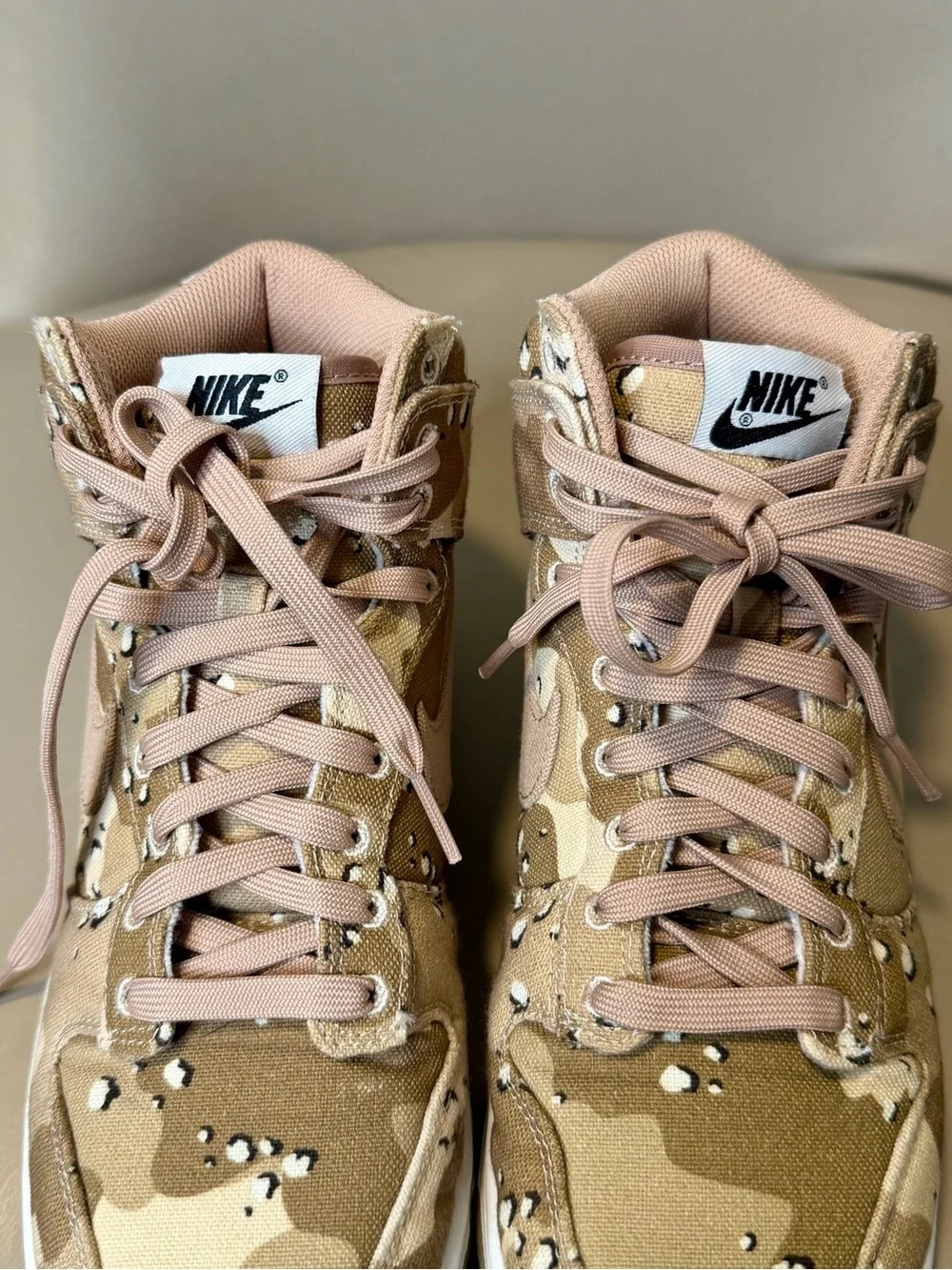 Nike Women's Dunk High Desert Camo Sneakers. Size 8.